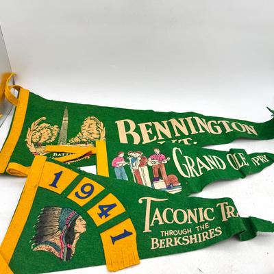 (3) Vintage Pennants 