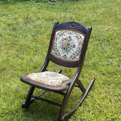 Carved Folding Rocking Chair