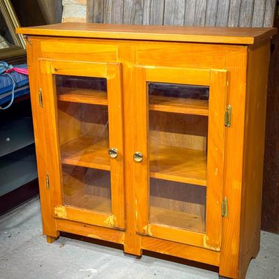Wooden Cabinet with Glass Doors