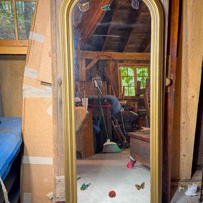 Tall Gold-Framed Mirror