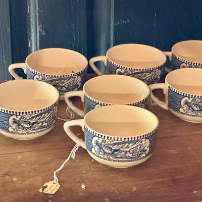 (7) Currier & Ives Cups