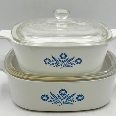 (2) Corningware Cornflower Blue Dishes With Lids