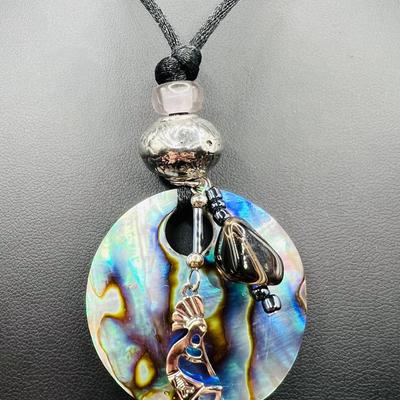 Abalone Kokopelli Pendant 
