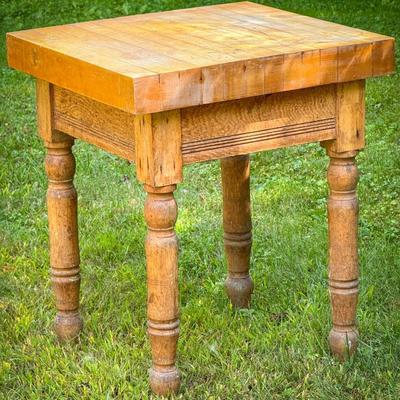 Antique Butcher Block Table