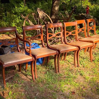 (6) Vintage Wooden Dining Chairs