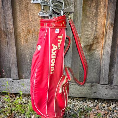 Vintage Mixed Golf Club Set in Red “The Axiom” Bag