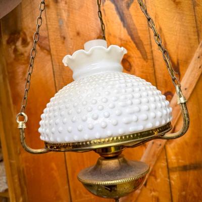 Hanging Milk Glass Lamp