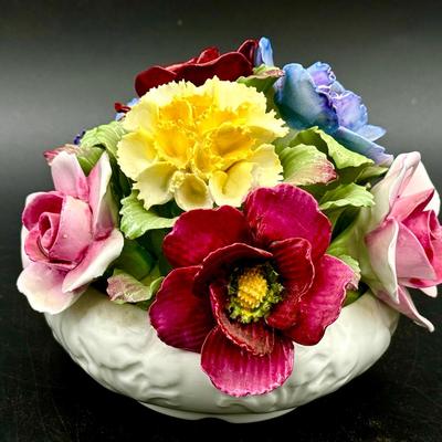 Aynsley Fine Bone China Flower Basket With Sticker 