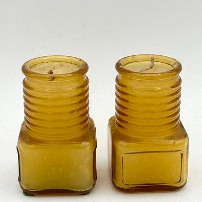 (2) Wheaton NJ Vintage Glass Jars/Candles