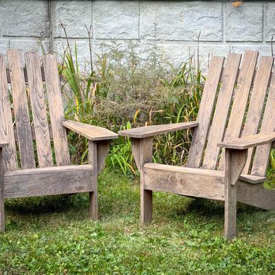 (2) Wooden Adirondack Chairs
