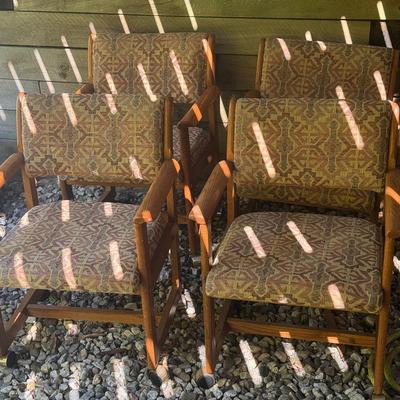 (4) Oak Rolling Chairs