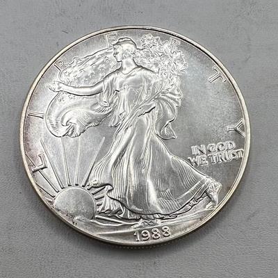 1988 One Ounce Fine Silver Walking Liberty American Eagle Silver Dollar Coin