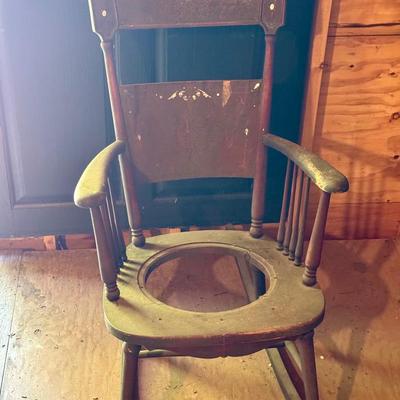 Antique Toilet Chair With Mother Of Pearl Inlays 