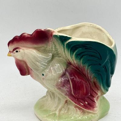 vintage Royal Copley rooster planter