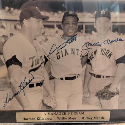 Stacks of Plaques Signed Harmon Killebrew, Willie Mays and Mickey Mantle!
