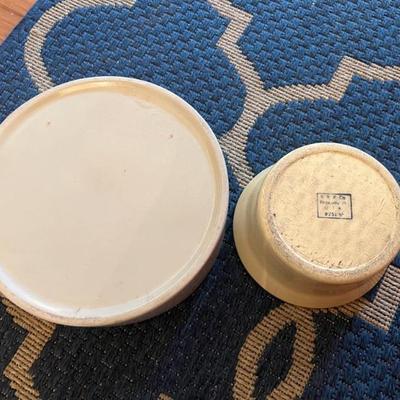 Roseville pottery dog bowl