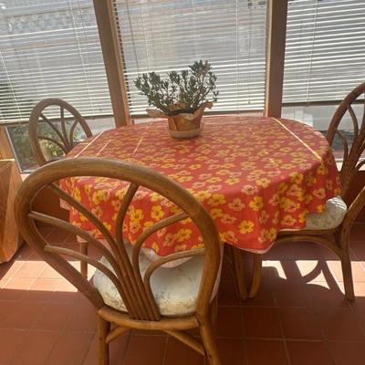 Rattan dining table