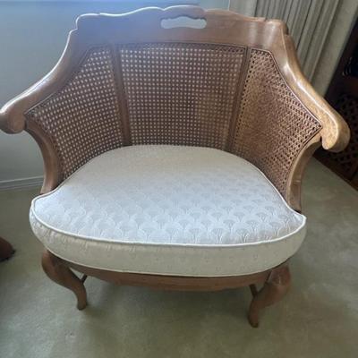 MCM Barrel Back caned chair