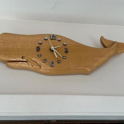 Wood whale clock