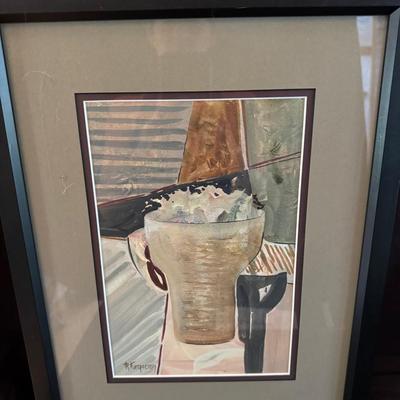 Cafe Latte Watercolor Signed