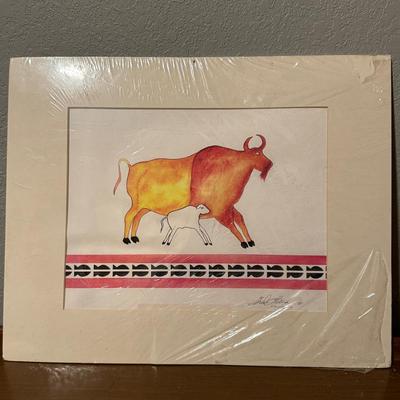 Buffalo Watercolor - Signed by Gordon Yellowman