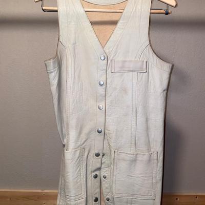 Bone Colored Leather Vest
