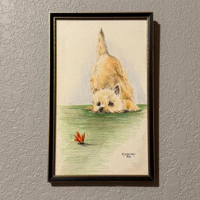 Puppy in Colored Pencil - Signed by Moore ‘86