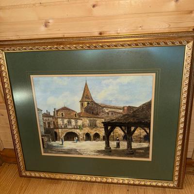 Monpazier Isle Of Man Watercolor Signed
