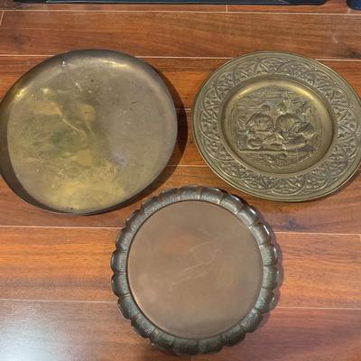 Three Brass Decorative Tray