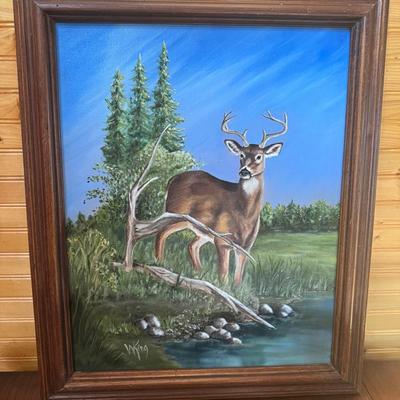 Deer Painting Signed