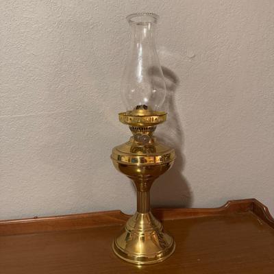 Vintage Brass Duplex Oil Lamp