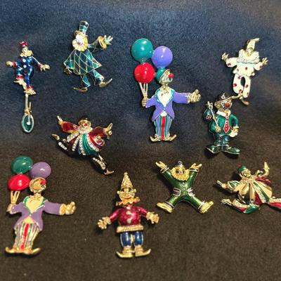 Vintage Clown Brooches