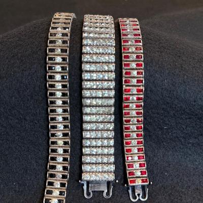 Vtg L&M Sterling Rhinestone Bracelets
