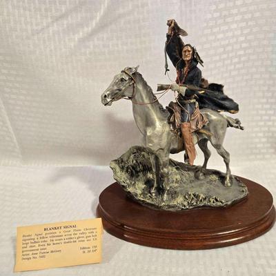 Chilmark Pewter Cheyenne Sculpture "Blanket Signal" AT McGrory