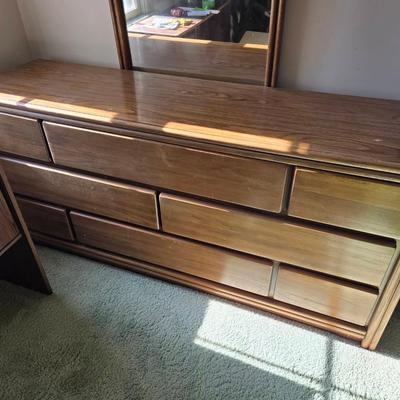 VIntage Bassett Dresser & Mirror 