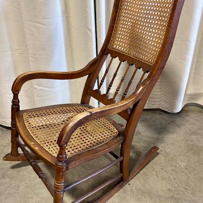 Antique St. Croix Cane Rocking Chair 