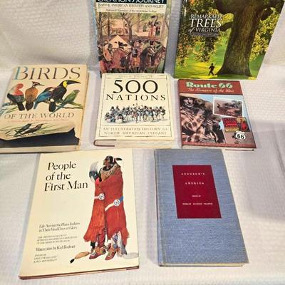 7 Coffee Table Books, Audubon, Native American, Birds