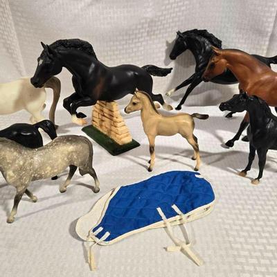 8 Vintage Bryer Horses Toys