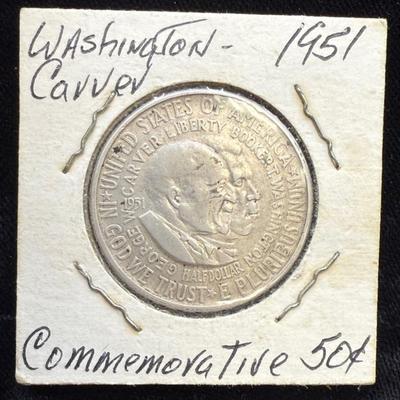 Washington/Carver 1951 Commemorative Half Dollar 