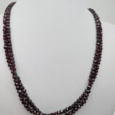 Gump's Signature 36" Garnet Bead Necklace w/ 14K Clasp