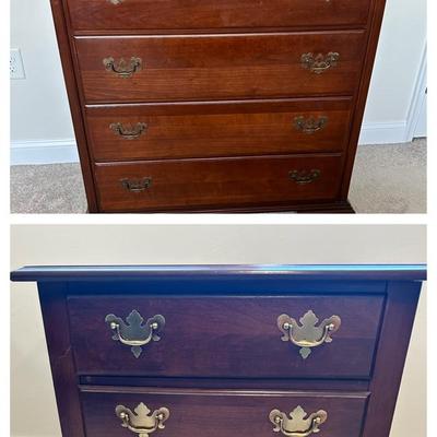 Link Taylor Cherry Treasure House Chest Of Drawers & Nightstand