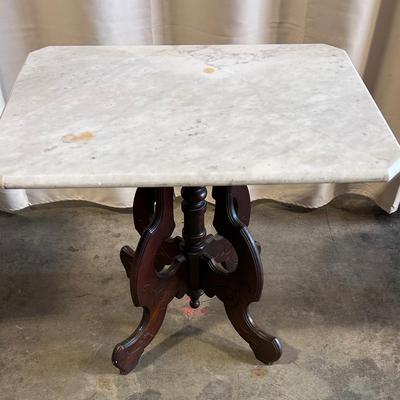 Antique Eastlake Marble Top Table 