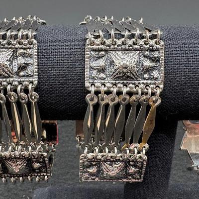 3 Vintage Taxco Mexican Sterling Bracelets 