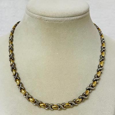 Sterling Silver and Gold-toned Italian Necklace