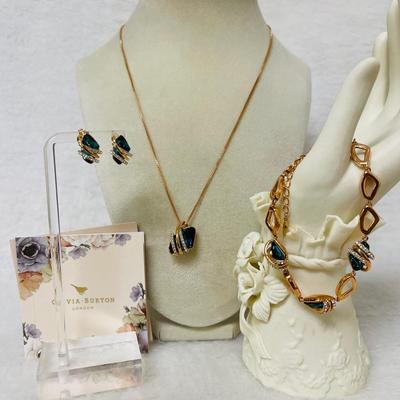 “Olivia Burton” 18KRGP Jewelry Suite