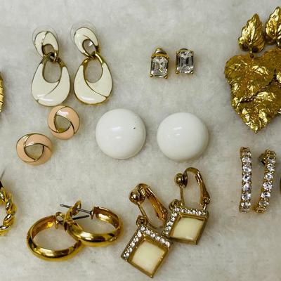 Vintage Gold-Tone Earrings from “Trifari” and More