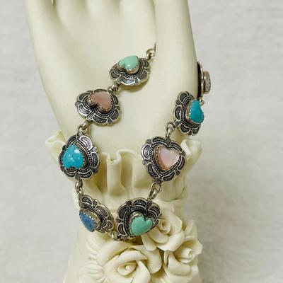 “Q.T.O” Sterling Silver Heart Bracelet