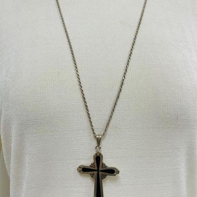 Italian Sterling Silver Cross Necklace