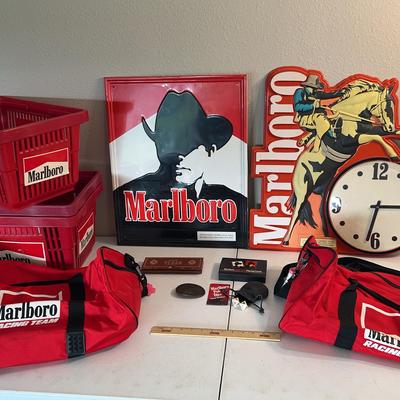 Marlboro Lot - Baskets, Clock, Metal Wall Decal