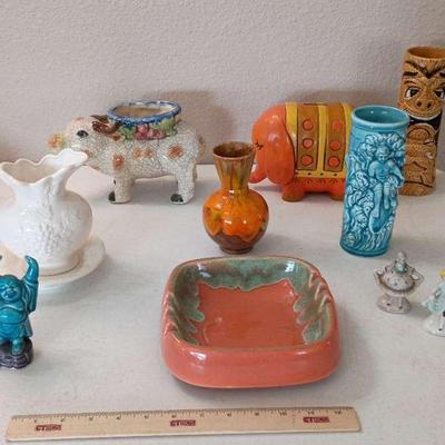 Vintage Mostly 1970s Ceramics - Japan, Occupied Japan,, Orange 1970s Pottery
